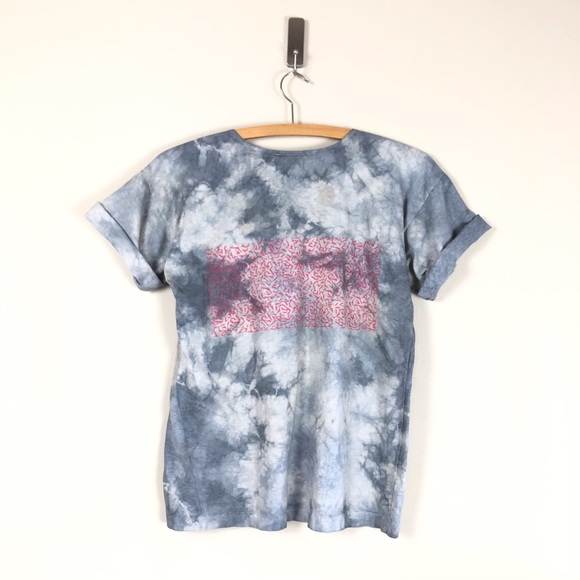 vintage 90s tie dye tee | 1990s abstract art t shirt | grunge hippie top tshirt - Picture 6 of 8